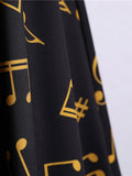 1950s Black Music Notes Swing Dress