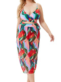 [Plus Size] 3PCS Vintage Patchwork Strap Swimsuit