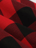 Red 1950s Plaid Bowknot Swing Dress
