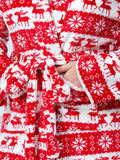 [Plus Size] 1940s Christmas Print Flannel Thickened Sleepwear