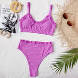 Ruffled High Waist Bikini Set