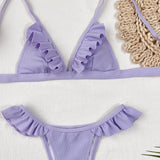 Lavender Ruffled Bikini Set