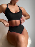 Ruffled High Waist Bikini Set