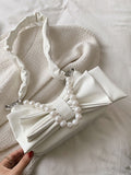 Retro Bowknot Pearl Solid Underarm Bag