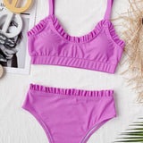 Ruffled High Waist Bikini Set