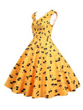 1950s Cherry Sleeveless Swing Dress