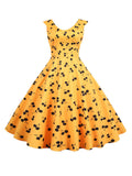 1950s Cherry Sleeveless Swing Dress