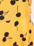 1950s Cherry Sleeveless Swing Dress