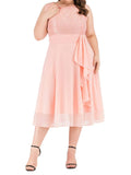 [Plus Size] 1950s Solid Lace Swing Vintage Dress