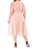 [Plus Size] 1950s Solid Lace Swing Vintage Dress