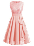 [Plus Size] 1950s Solid Lace Swing Vintage Dress