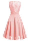 [Plus Size] 1950s Solid Lace Swing Vintage Dress