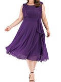 [Plus Size] 1950s Solid Lace Swing Vintage Dress