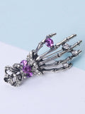 Retro Halloween Skeleton Hand Brooch