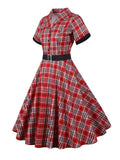 1950s Plaids Belted Swing Dress