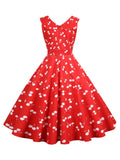 1950s Cherry Sleeveless Swing Dress
