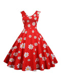 1950s Daisy Sleeveless Swing Dress