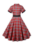 1950s Plaids Belted Swing Dress