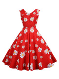 1950s Daisy Sleeveless Swing Dress