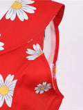 1950s Daisy Sleeveless Swing Dress