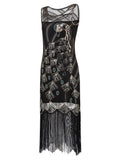 Black 1920s Peacock Flapper Gatsby Dress