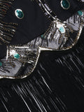 Black 1920s Peacock Flapper Gatsby Dress