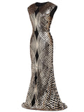 Gold 1920s Sequin Maxi Dress