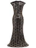 Gold 1920s Sequin Maxi Dress