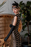 [US Warehouse] Gold 1920s Sequin Maxi Dress