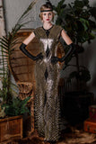 Gold 1920s Sequin Maxi Dress