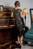 [US Warehouse] Gold 1920s Sequin Beaded Fringed Dress