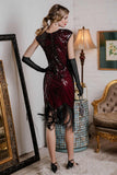[US Warehouse] Red 1920s Sequin Beaded Fringed Dress