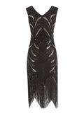 1920s Sequin Fringed Flapper Dress