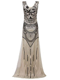 1920s Sequin Mermaid Maxi Dress