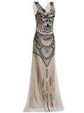 1920s Sequin Mermaid Maxi Dress