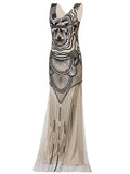 1920s Sequin Mermaid Maxi Dress