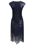 [US Warehouse] Blue 1920s Tassel Gatsby Flapper Dress