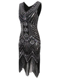 1920s Sequined Fringe Dress