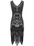 1920s Sequined Fringe Dress