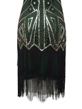 Green 1920s Retro Sequin Fringed Flapper Dress