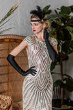 1920s Embroidery Sequin Maxi Dress