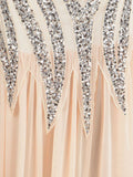1920s Sequined Elegant Maxi Dress
