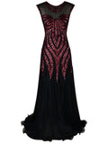 1920s Sequined Elegant Maxi Dress