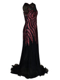 1920s Sequined Elegant Maxi Dress