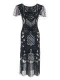 1920s Floral Tassel Sequined Dress