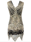 Plus Size Apricot 1920s Sequined Flapper Dress