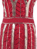 1920s Leaves Sequined Tassel Dress