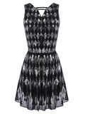 [US Warehouse] Black 1920s Sequined Backless Geometric Dress