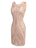[US Warehouse] Pink 1920s Beaded Embroidery Dress