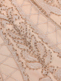 [US Warehouse] Pink 1920s Beaded Embroidery Dress